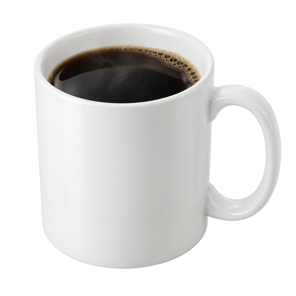 A mug of hot coffee